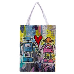 Graffiti Pop Robot Love Classic Tote Bag