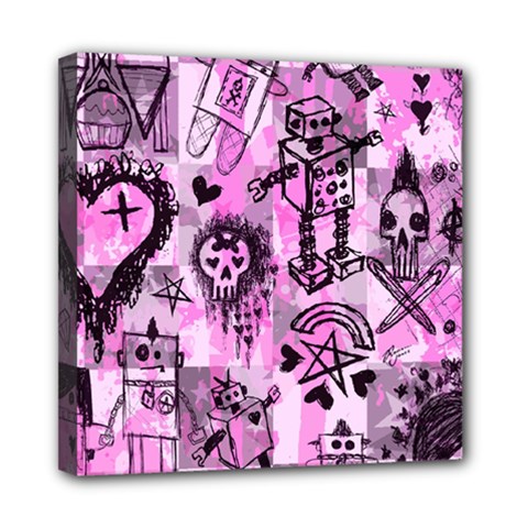 Pink Scene Kid Sketches Mini Canvas 8  X 8  (framed)