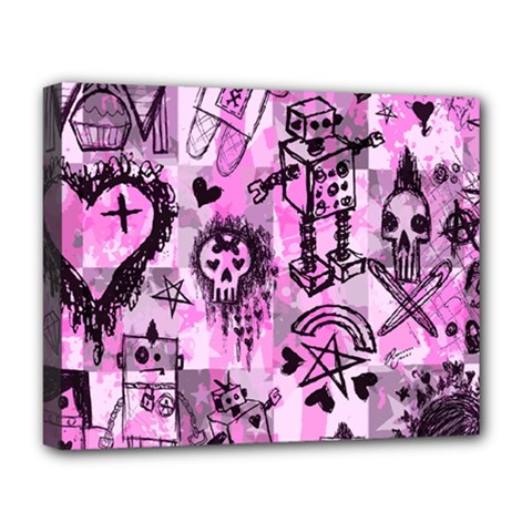 Pink Scene Kid Sketches Deluxe Canvas 20  X 16  (framed)