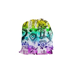 Rainbow Scene Kid Sketches Drawstring Pouch (small)