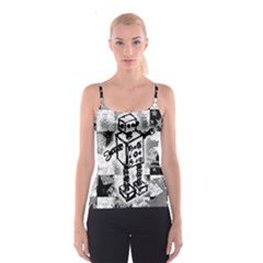 Sketched Robot Spaghetti Strap Top by ArtistRoseanneJones