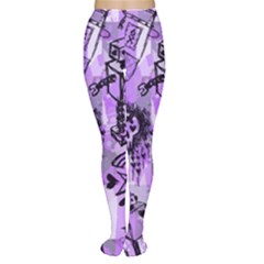 Purple Scene Kid Sketches Tights by ArtistRoseanneJones