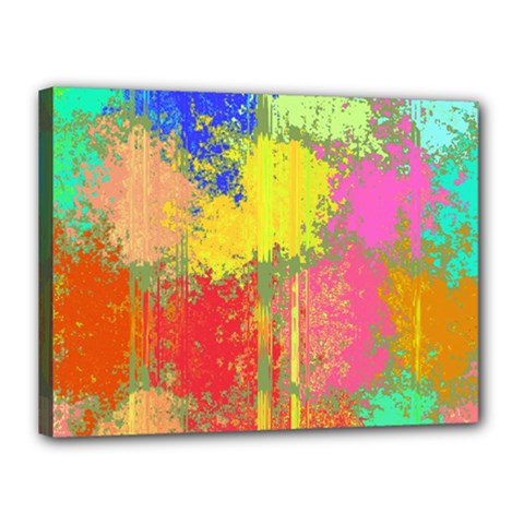 Colorful Paint Spots Canvas 16  X 12  (stretched)