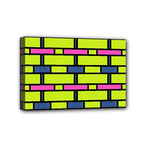 Pink,green,blue Rectangles Pattern Mini Canvas 6  X 4  (stretched)