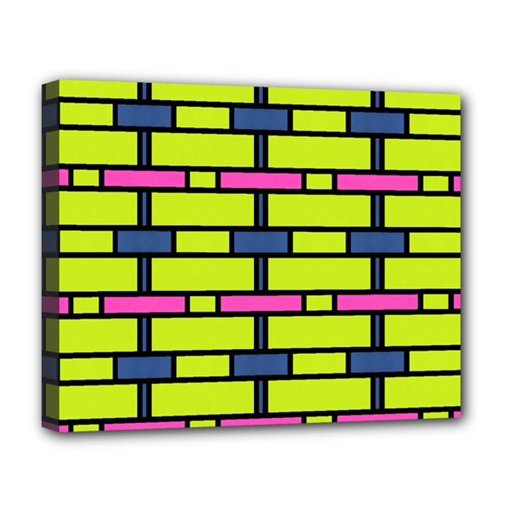 Pink,green,blue rectangles pattern Deluxe Canvas 20  x 16  (Stretched)