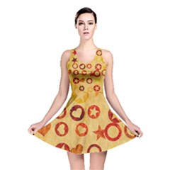 Shapes On Vintage Paper Reversible Skater Dress by LalyLauraFLM