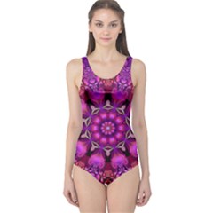 Pink Fractal Kaleidoscope  One Piece Swimsuit