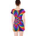 Rainbow Flower Short Sleeve Bodycon Dress View2