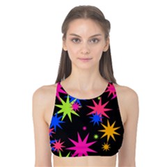 Colorful Stars Pattern Tank Bikini Top by LalyLauraFLM