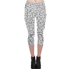 Cracked Abstract Print Texture Capri Leggings 