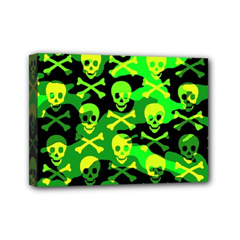 Skull Camouflage Mini Canvas 7  X 5  (framed)