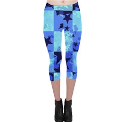 Blue Star Checkers Capri Leggings 