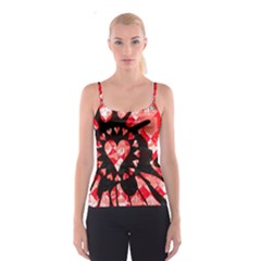 Love Heart Splatter Spaghetti Strap Top by ArtistRoseanneJones