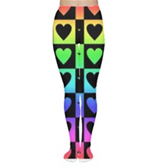 Rainbow Stars And Hearts Tights by ArtistRoseanneJones