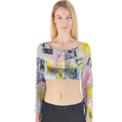 Graffiti Graphic Long Sleeve Crop Top (tight Fit)