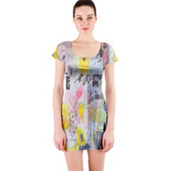 Graffiti Graphic Short Sleeve Bodycon Dress