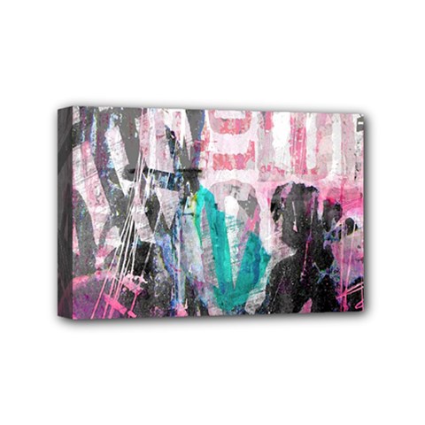 Graffiti Grunge Love Mini Canvas 6  X 4  (framed)