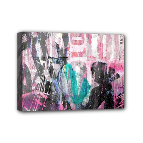 Graffiti Grunge Love Mini Canvas 7  X 5  (framed)