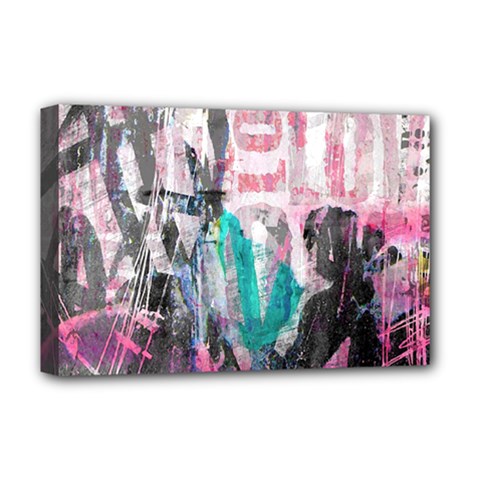 Graffiti Grunge Love Deluxe Canvas 18  X 12  (framed)