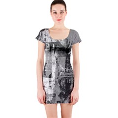 Urban Graffiti Short Sleeve Bodycon Dress