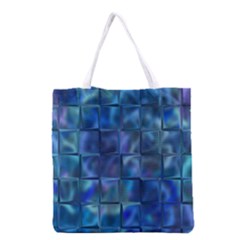 Blue Squares Tiles Grocery Tote Bag