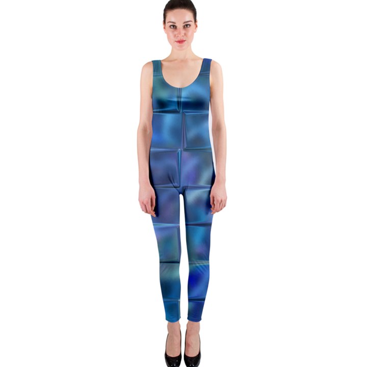 Blue Squares Tiles OnePiece Catsuit