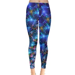 Blue Sunrise Fractal Leggings  by KirstenStar