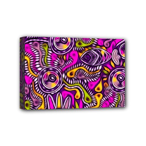 Purple Tribal Abstract Fish Mini Canvas 6  X 4  (framed) by KirstenStar