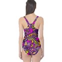 Purple Tribal Abstract Fish One Piece Swimsuit View2