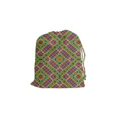 Multicolor Geometric Ethnic Seamless Pattern Drawstring Pouch (small) by dflcprints