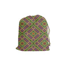 Multicolor Geometric Ethnic Seamless Pattern Drawstring Pouch (medium) by dflcprints