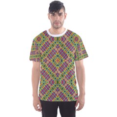 Multicolor Geometric Ethnic  Men s Sport Mesh Tee