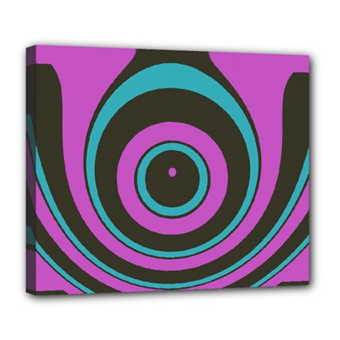 Distorted Concentric Circles Deluxe Canvas 24  X 20  (stretched)