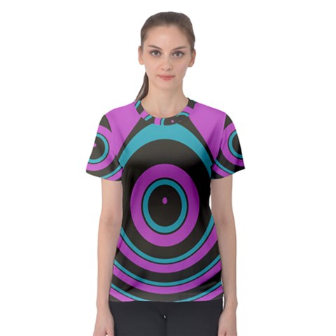 Distorted Concentric Circles Women s Sport Mesh Tee by LalyLauraFLM