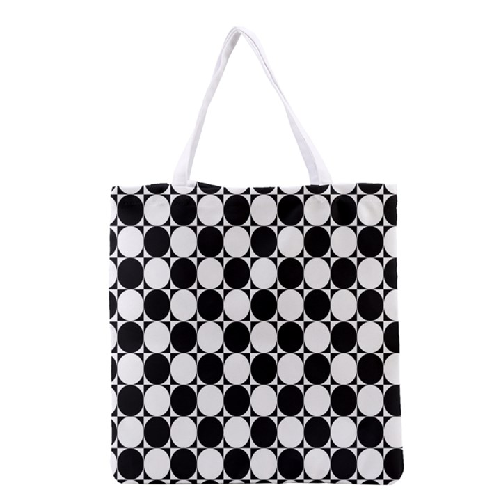 Black And White Polka Dots Grocery Tote Bag