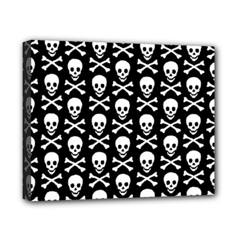 Skull And Crossbones Pattern Canvas 10  X 8  (framed) by ArtistRoseanneJones