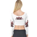 Red White pyramids Long Sleeve Crop Top (Tight Fit) View2