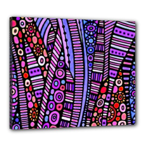 Stained Glass Tribal Pattern Canvas 24  X 20  (framed) by KirstenStar