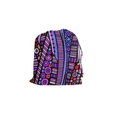 Stained Glass Tribal Pattern Drawstring Pouch (small)