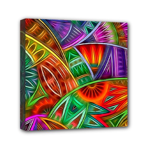 Happy Tribe Mini Canvas 6  X 6  (framed) by KirstenStar