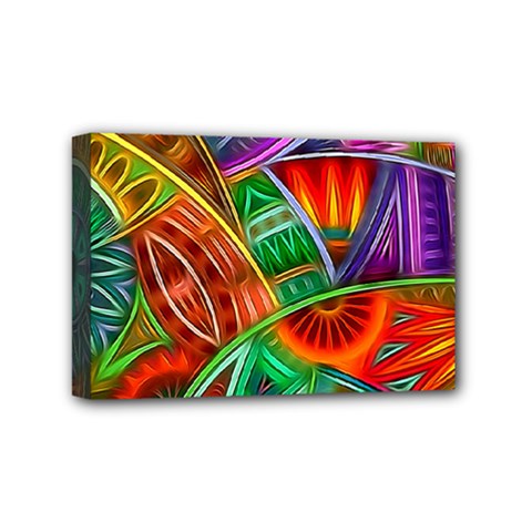 Happy Tribe Mini Canvas 6  X 4  (framed) by KirstenStar