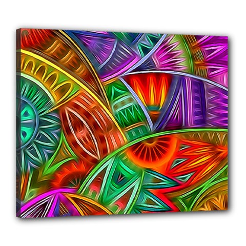 Happy Tribe Canvas 24  X 20  (framed) by KirstenStar