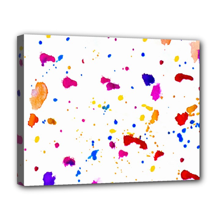 Multicolor Splatter Abstract Print Canvas 14  x 11  (Framed)