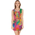 Colorful Floral Abstract Painting Bodycon Dress View1