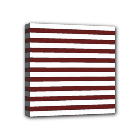 Marsala Stripes Mini Canvas 4  X 4  (framed) by ElenaIndolfiStyle