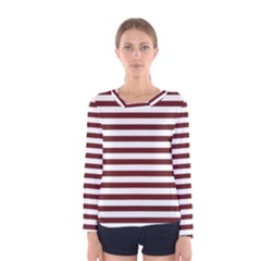 Marsala Stripes Women s Long Sleeve T-shirt