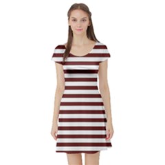 Marsala Stripes Short Sleeve Skater Dress by ElenaIndolfiStyle