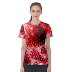 Red Fractal Lace Women s Sport Mesh Tee