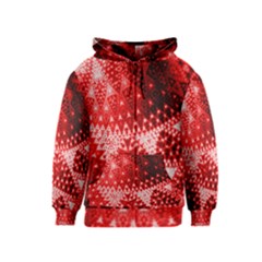 Red Fractal Lace Kids Zipper Hoodie by KirstenStar