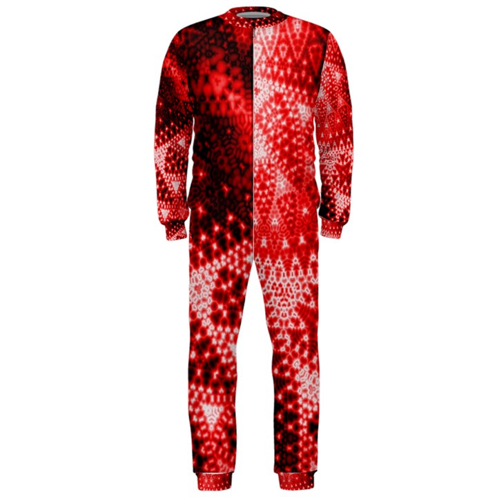 Red Fractal Lace OnePiece Jumpsuit (Men)